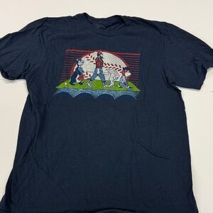Twins and TWIN CITY Navy Graphic T-Shirt with Baseball Design